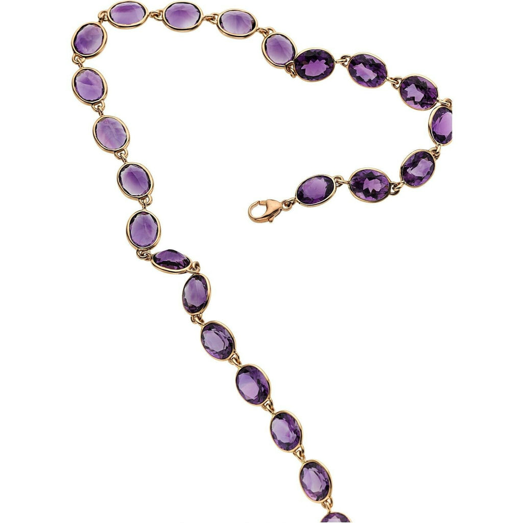 Piranesi 18k Rose Gold 148.02ct Oval-Shaped Amethyst Necklace 36-1/4" 52.2g