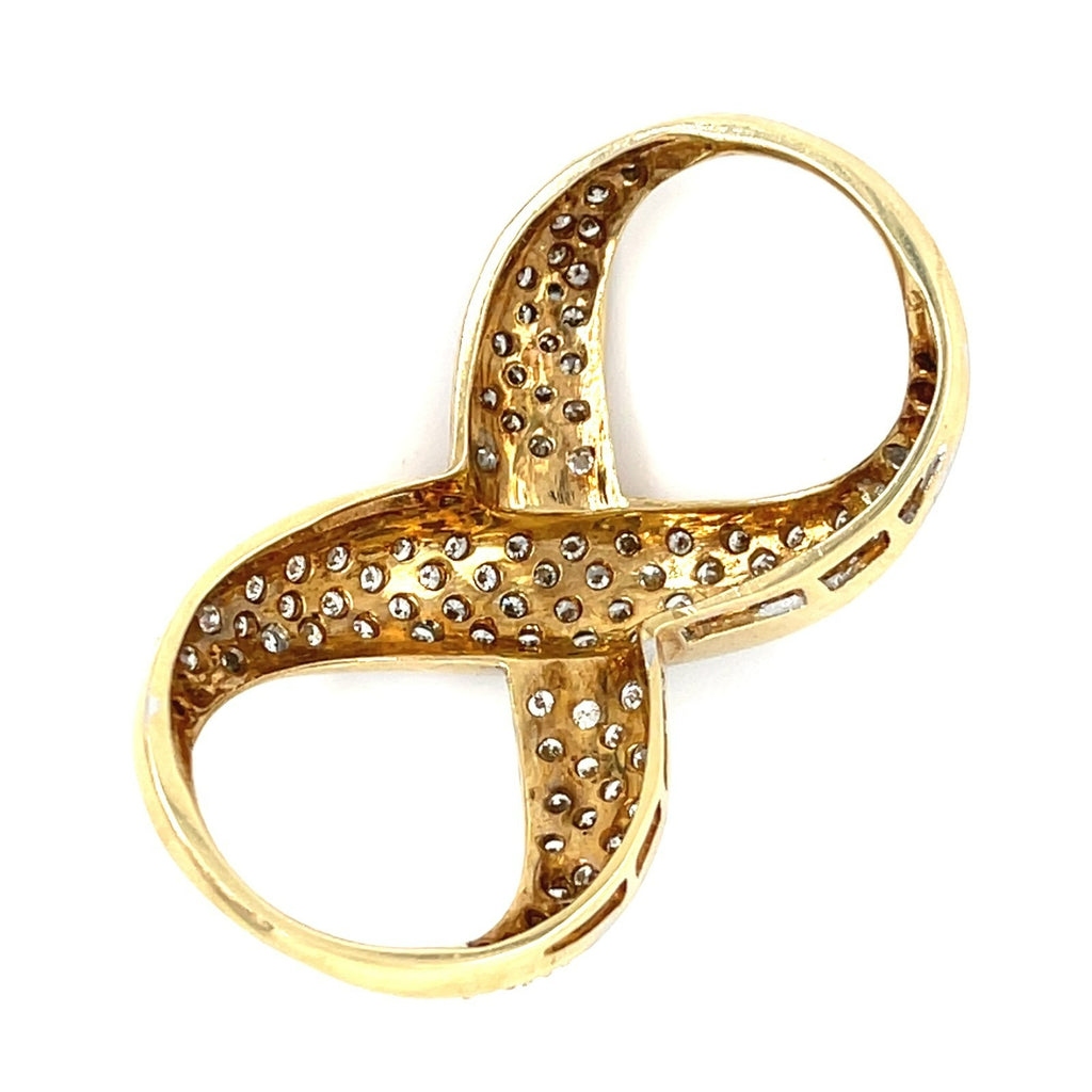 18k Two-Tone Gold & 3ct Diamond Infinity Scarf Ring.