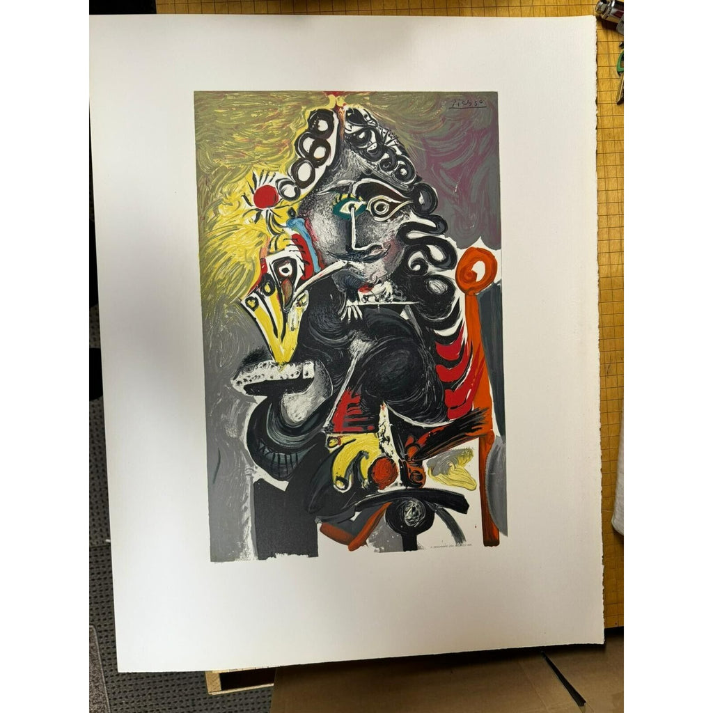 Lot of 10 "Smoker" By Pablo Picasso Plate Signed Lithograph on Paper 25 1/2"x20"