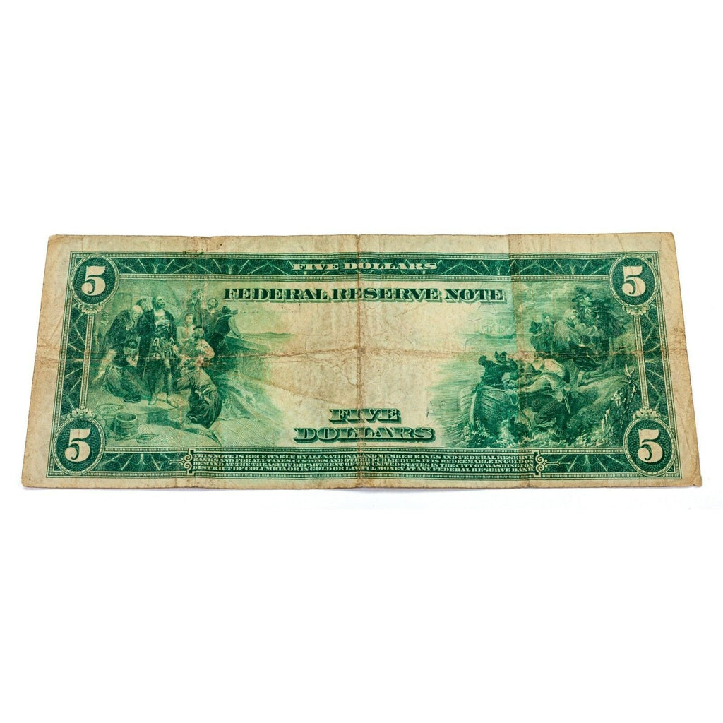 Series of 1914 $5 Federal Reserve Note in Fine Condition Fr #890