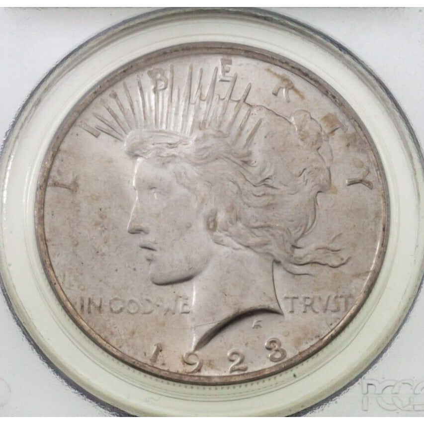 1923 $1 Silver Peace Dollar Graded by PCGS as MS-63