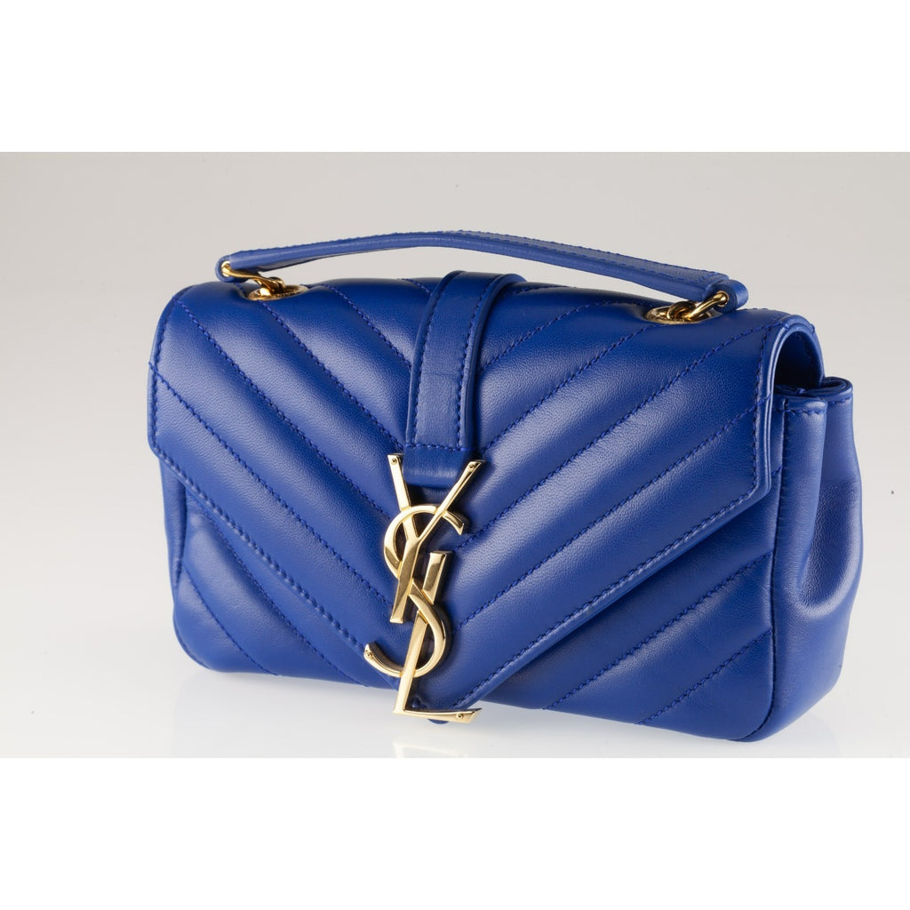 Yves Saint Laurent YSL Bleu Majorelle Chevron Leather Purse Pouch/Card 399289