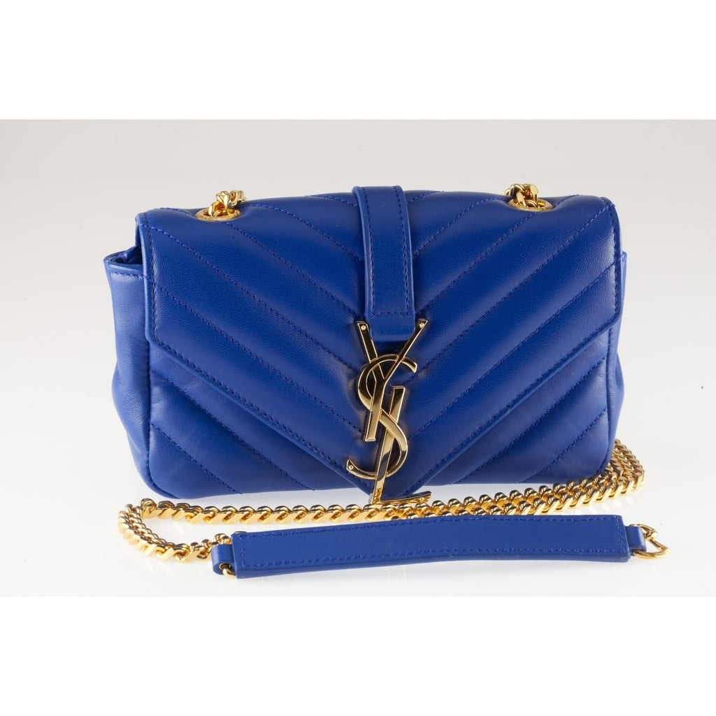 Yves Saint Laurent YSL Bleu Majorelle Chevron Leather Purse Pouch/Card 399289