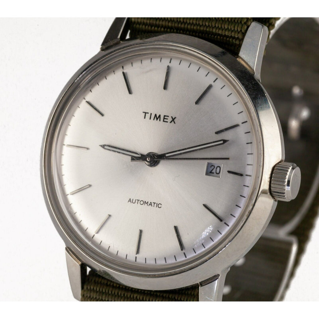 Timex Stainless Steel Automatic Men's Watch w/ Canvas Strap MV02N