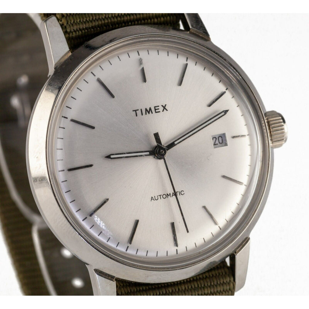 Timex Stainless Steel Automatic Men's Watch w/ Canvas Strap MV02N