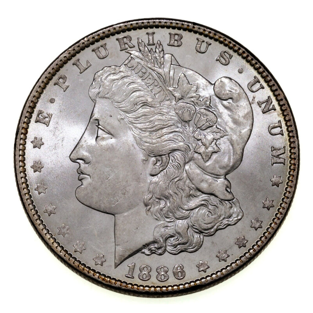 1886 $1 Silver Morgan Dollar in Choice BU Condition, Excellent Eye Appeal