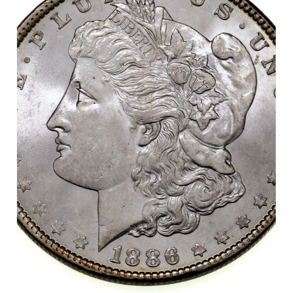 1886 $1 Silver Morgan Dollar in Choice BU Condition, Excellent Eye Appeal