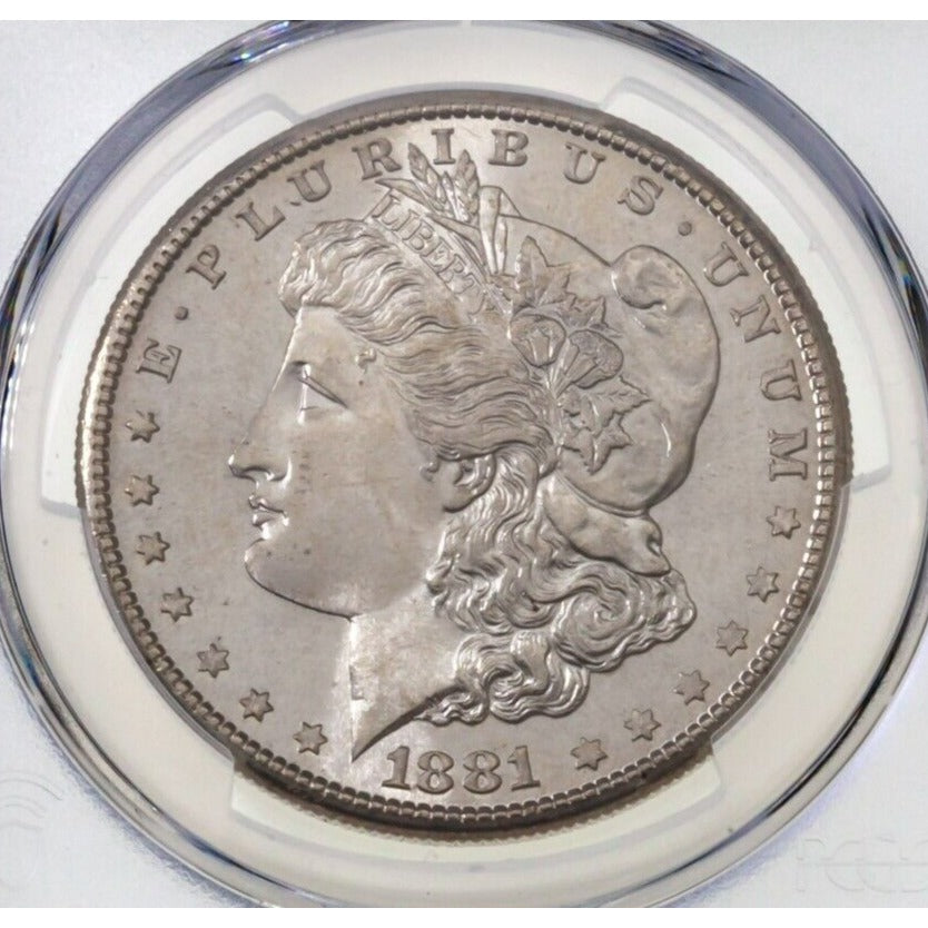 1881-S $1 Silver Morgan Dollar Graded by PCGS as MS-64