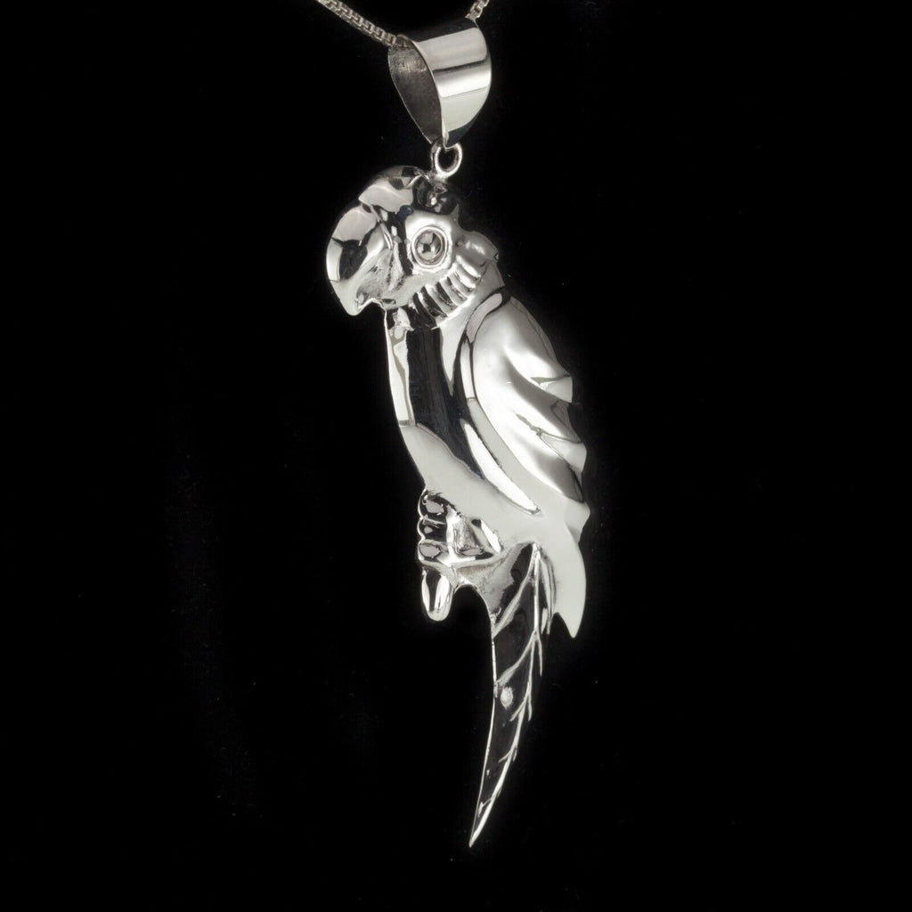 Amazing Sterling Silver Parrot Pendant 81 mm Long