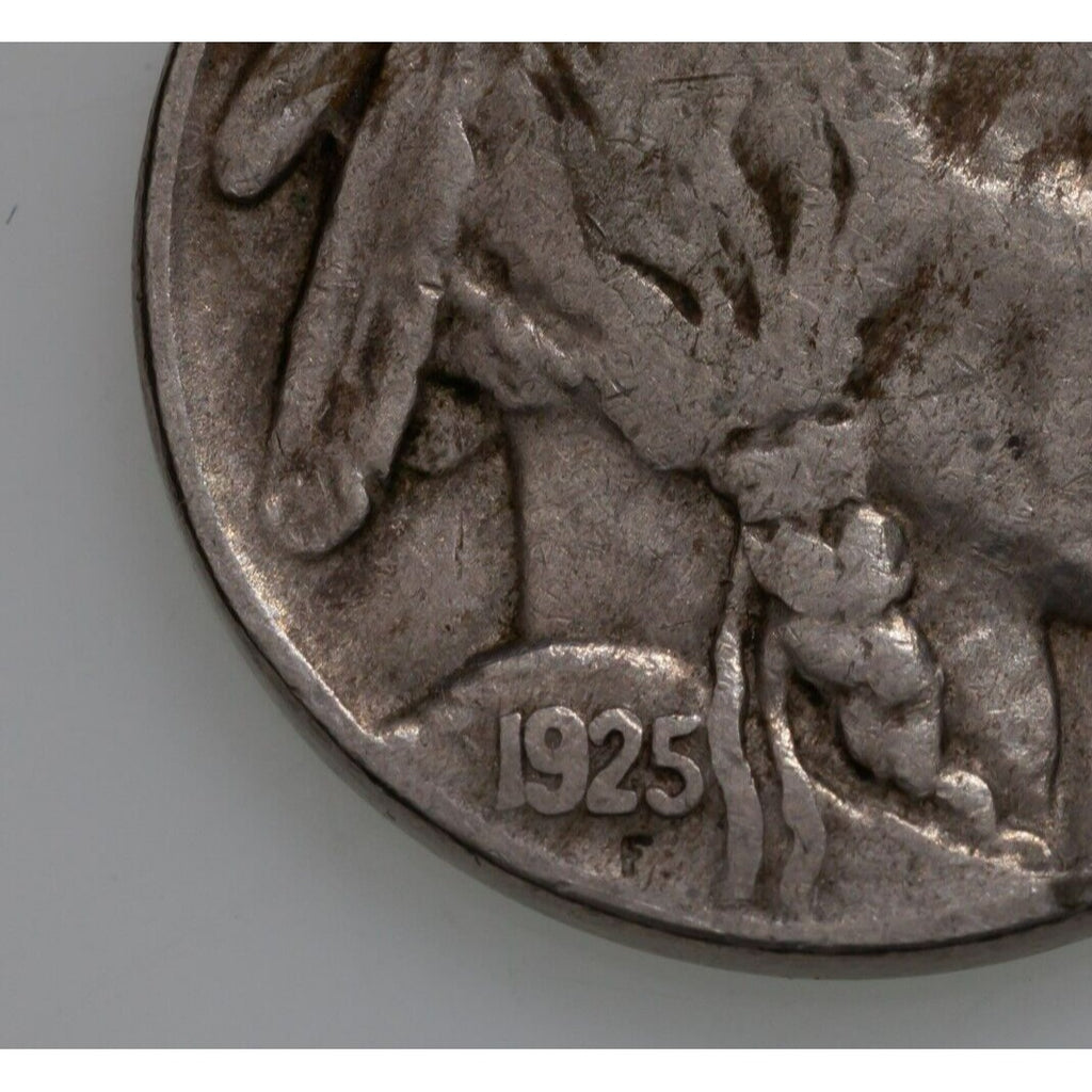1925-S 5C Buffalo Nickel in Very Fine VF Condition, Natural Color