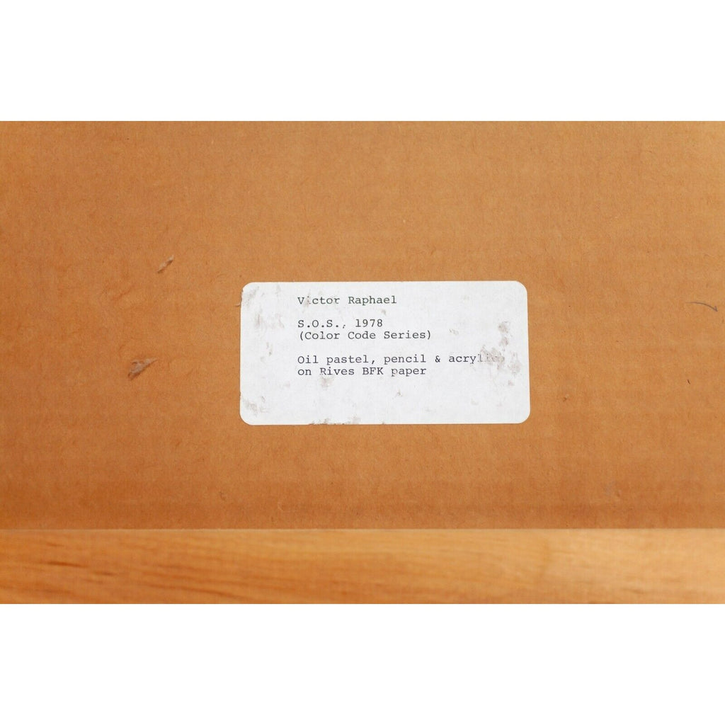 SOS, from the series "Color Code" 1978 Framed Painting by Victor Raphael