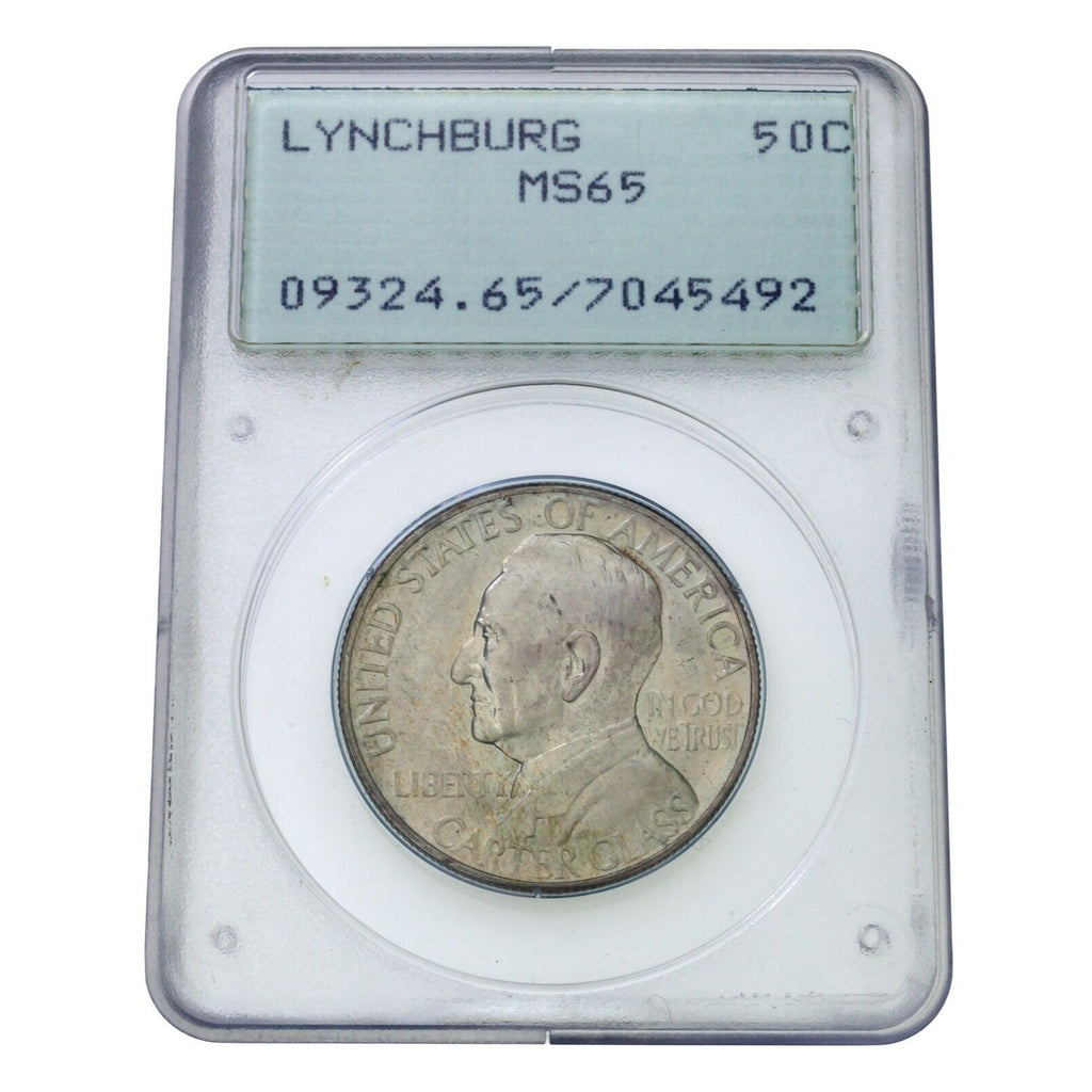 1936 50C Lynchburg Commemorative Half Dollar Graded by PCGS MS65 Rattler