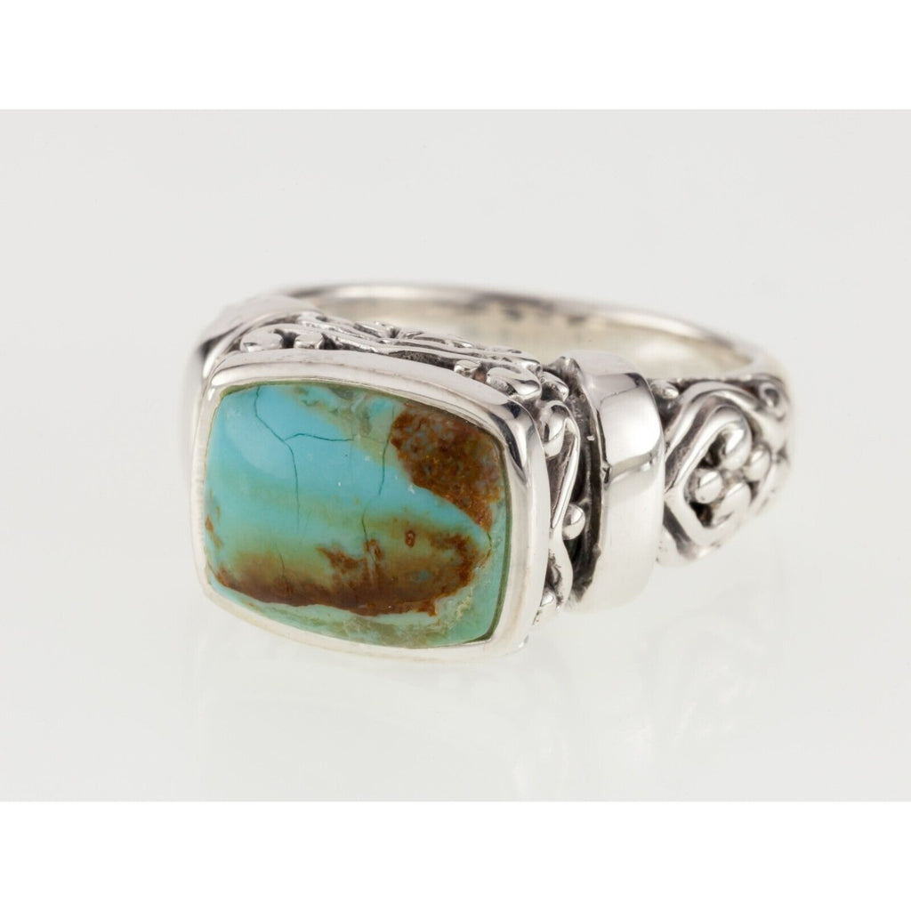 Sterling Silver Turquoise Cabochon Ring Size 8