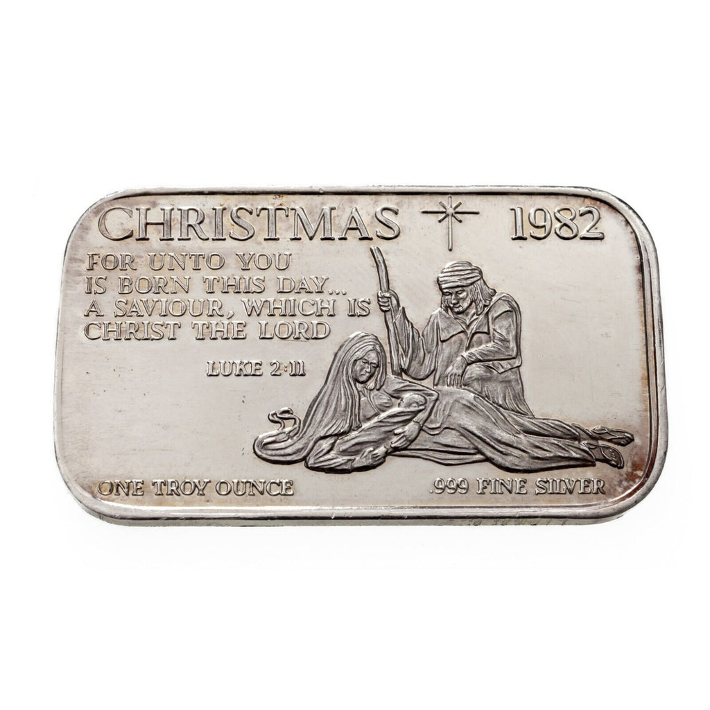 Christmas 1982 - Virgil Marshall Mint 1 oz. Silver Art Bar