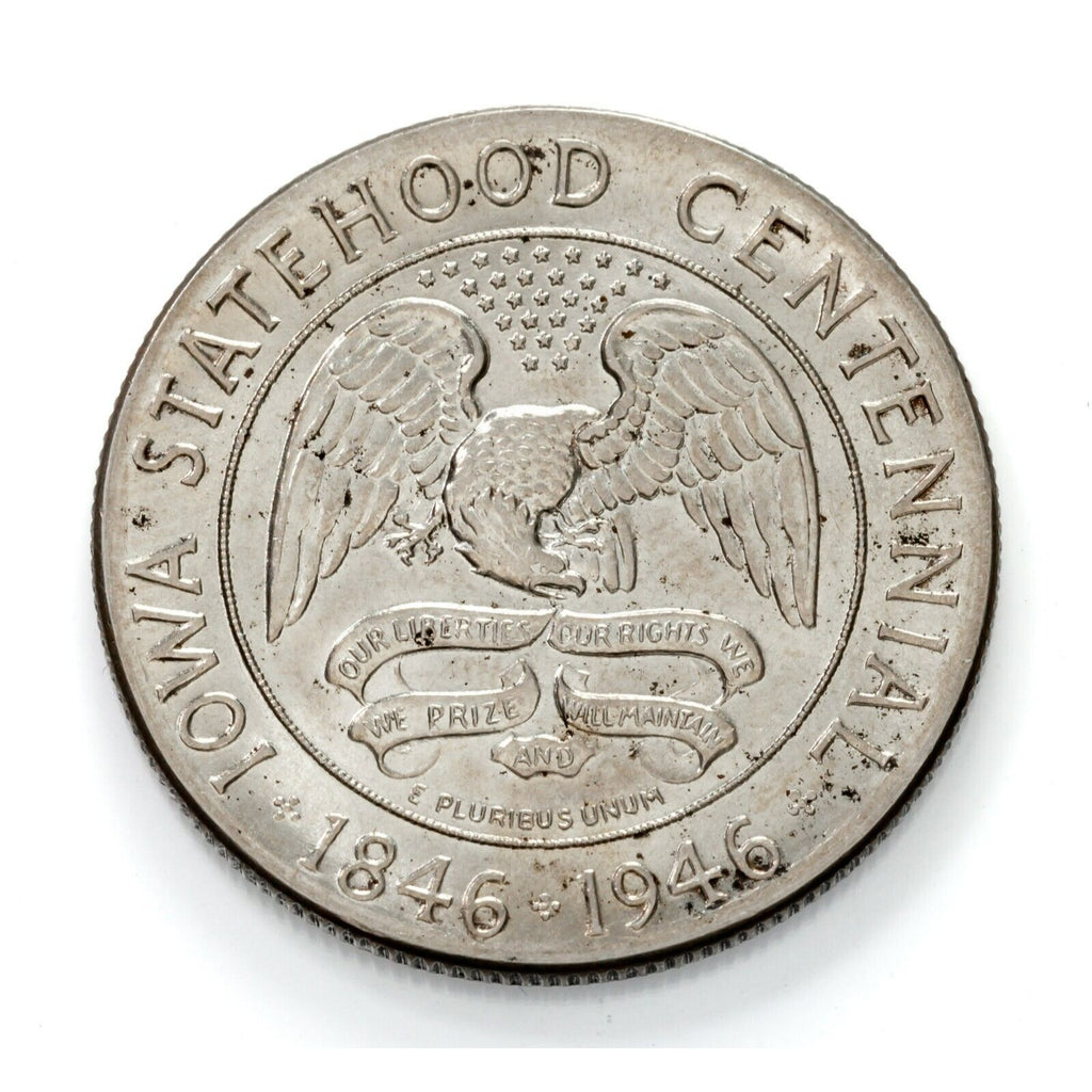 1946 50C Iowa Commemorative Half Dollar in Choice BU Condition, Full Mint Luster