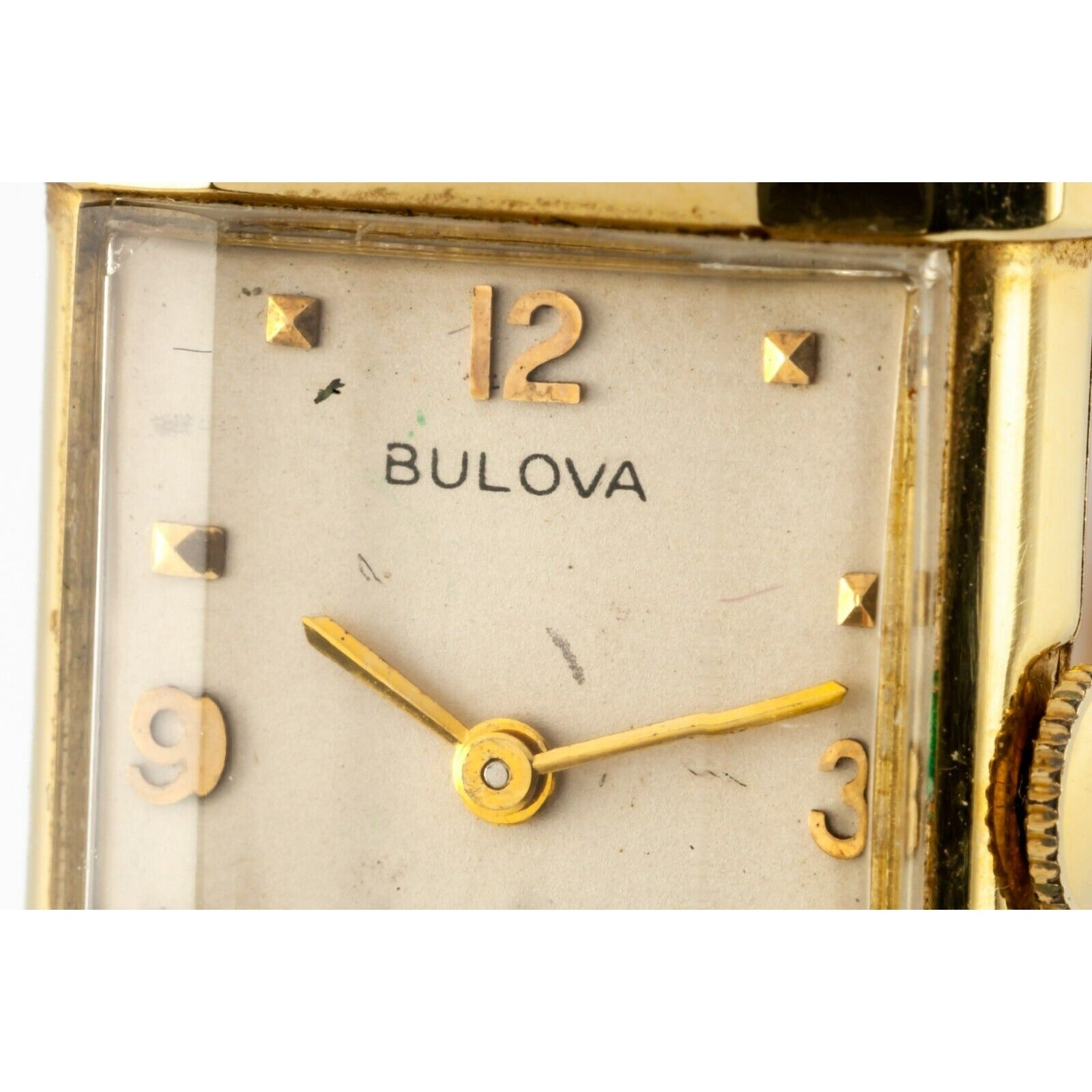 bulova gold dress watch 1969) Bulova 62905-5Y President "G" M9 square dress watch