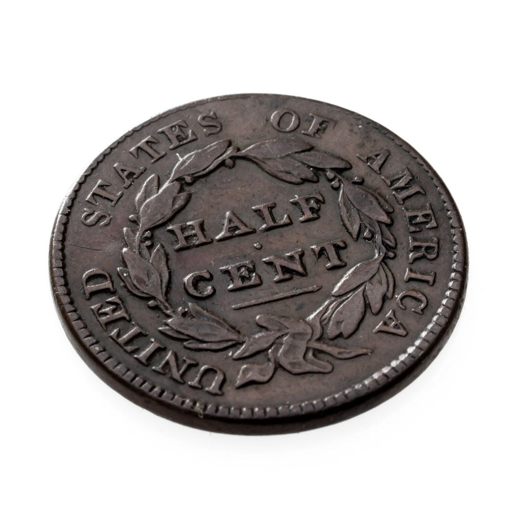 1828 13 Stars Half Cent in Very Fine VF Condition, Brown Color, Nice Detail!