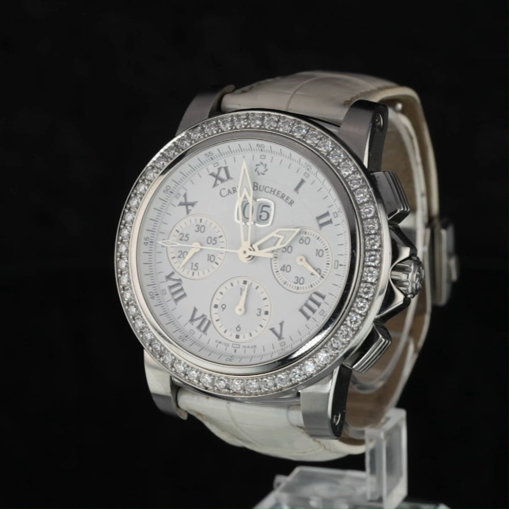 Carl F. Bucherer Patravi Chronodate Women's Automatic Watch w/ Diamond Bezel