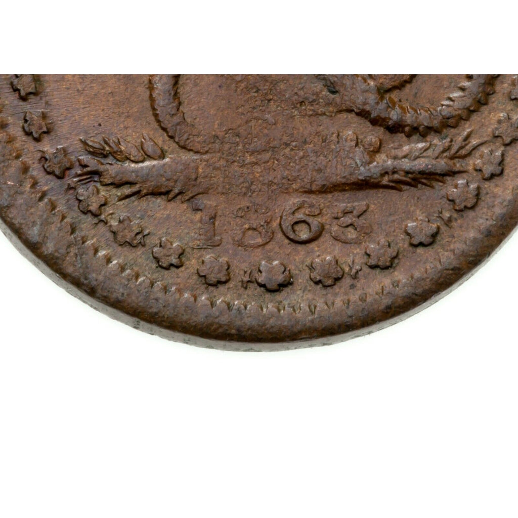 1863 Civil War Token UNION MUST BE PRESERVED F-136/397, AU Condition