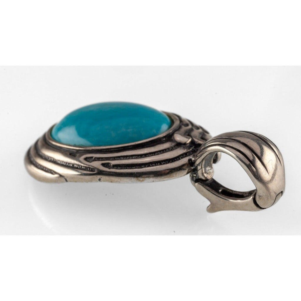 Carolyn Pollack Sterling Silver Oval Turquoise Pendant 43mm Long, 10gr