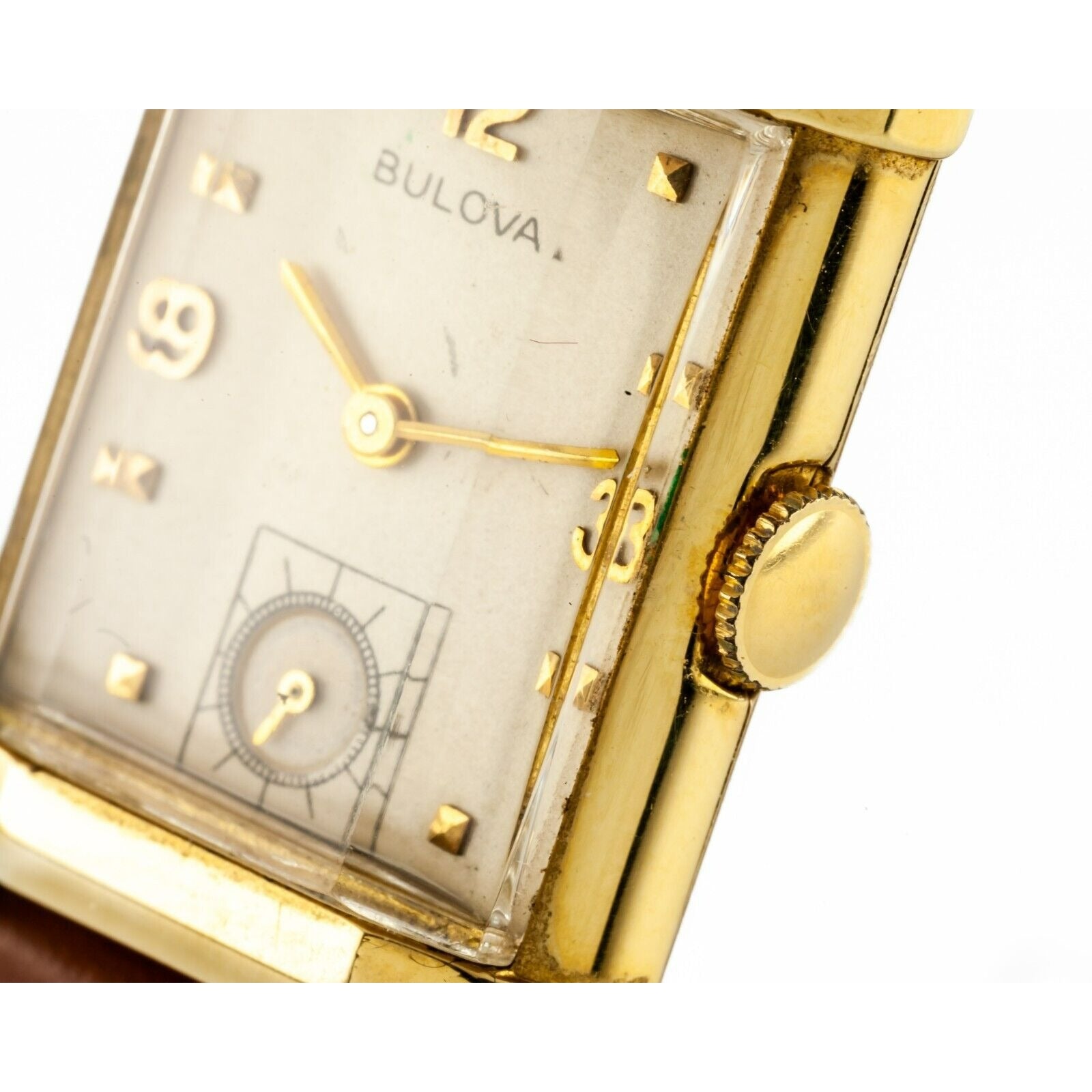 Bulova 14k Yellow Gold Men's Vintage Hand-Winding Dress Watch 7AK DMND Limited Bulova 14k Yellow Gold Men's Vintage Hand-Winding Dress Watch 7AK DMND Limited