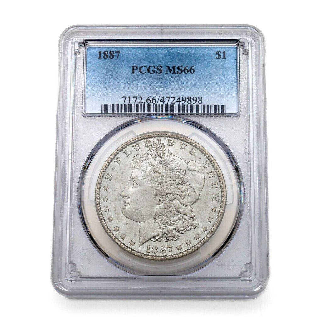 1887 $1 Silver Morgan Dollar Graded by PCGS as MS-66! High Grade Morgan!