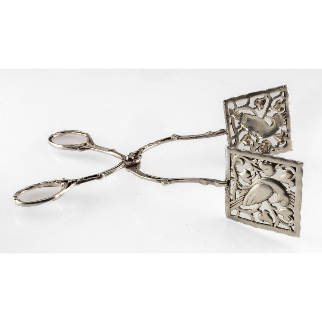 Sterling Silver Toast Tongs 18th Century with Figural Bird Design