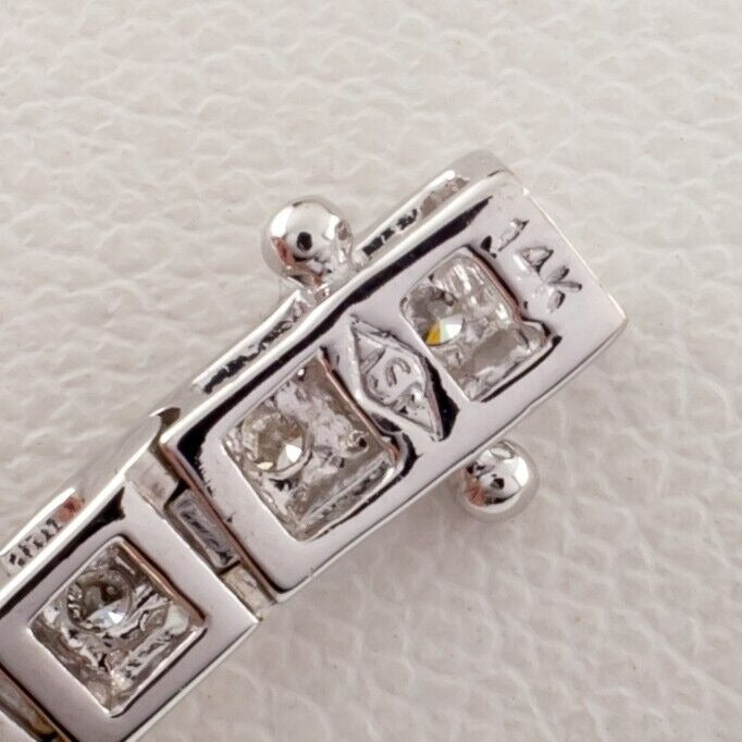 14k White Gold Diamond Plaque Bracelet Art Deco 1.00 CTW G-H/VS-SI