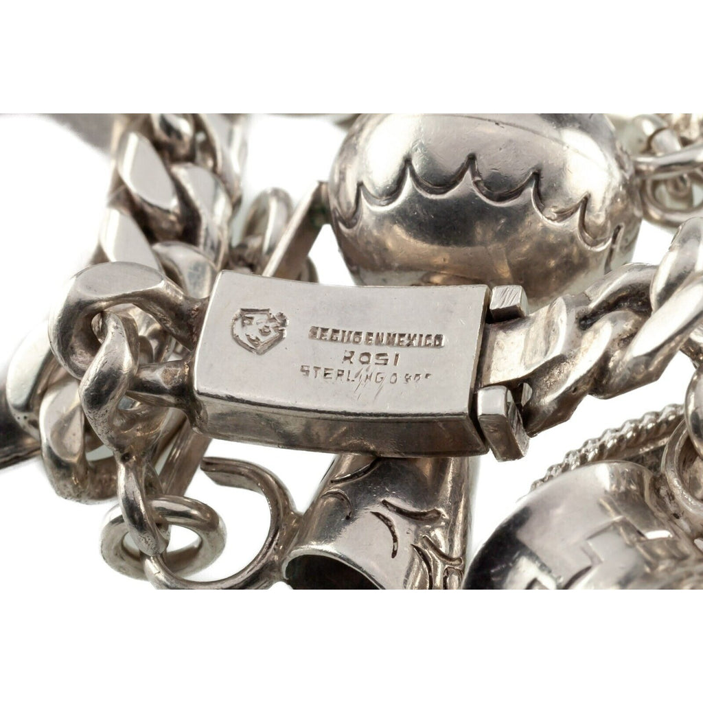 Vintage Rosi Begudem Sterling Silver Large Charm Bracelet 73.9gr