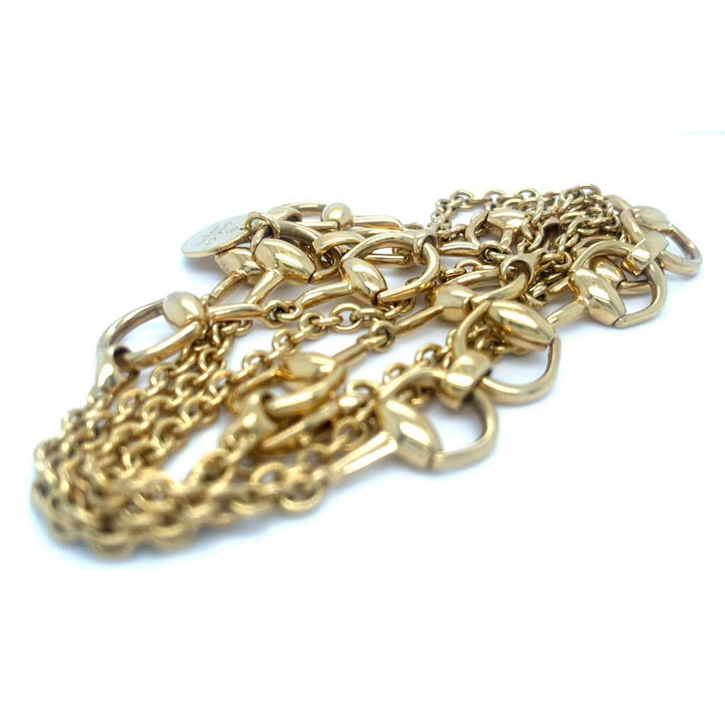 Gucci 18k Yellow Gold Horsebit Necklace 37.5" Gorgeous!