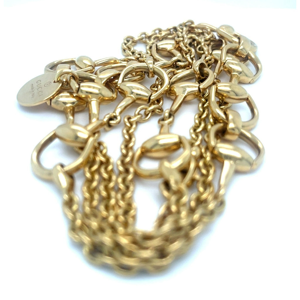 Gucci 18k Yellow Gold Horsebit Necklace 37.5" Gorgeous!