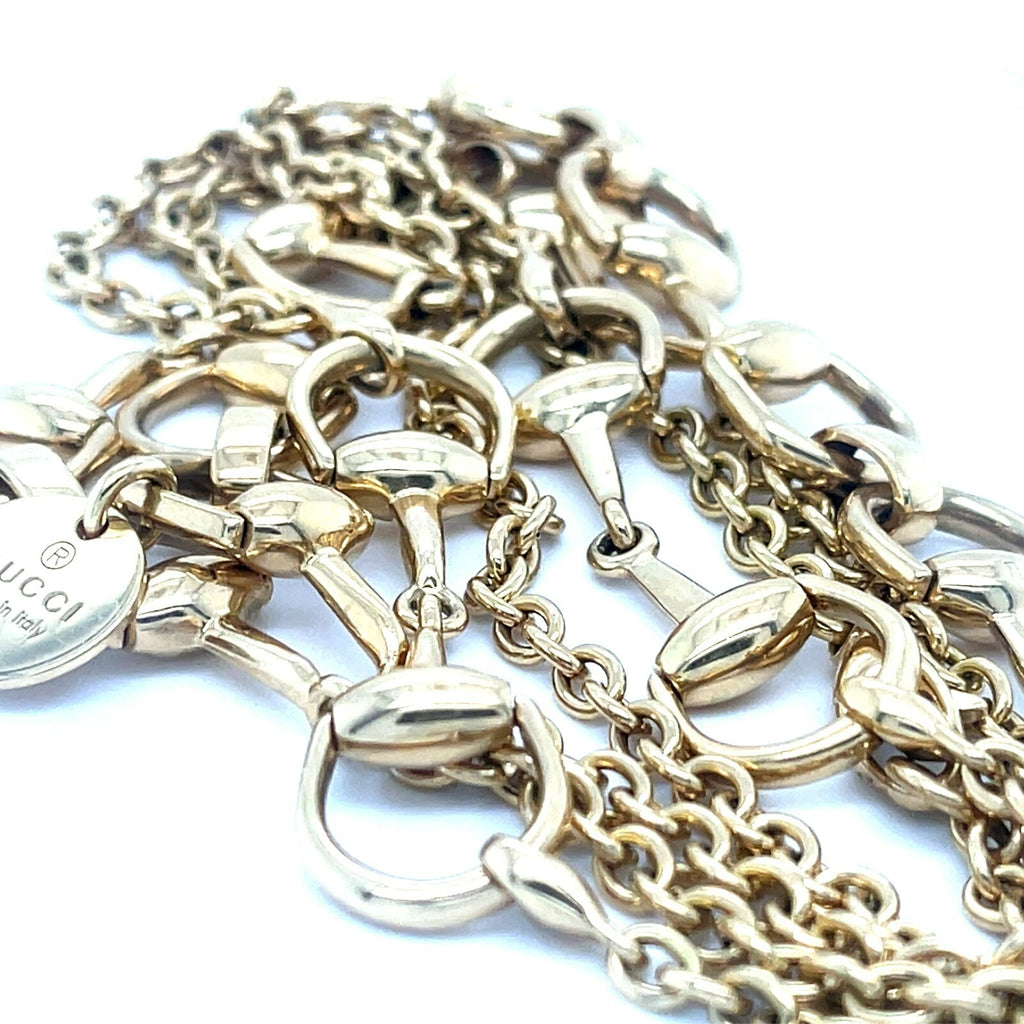 Gucci 18k Yellow Gold Horsebit Necklace 37.5" Gorgeous!