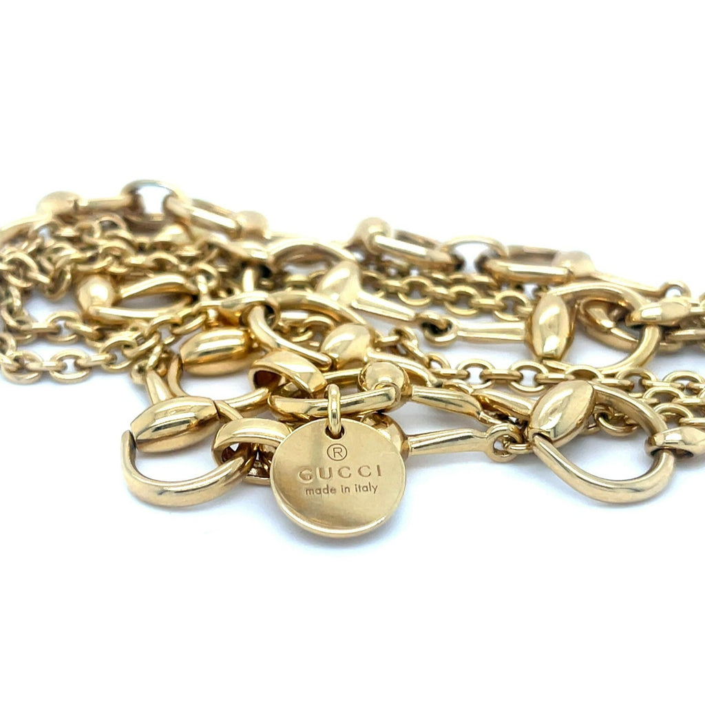 Gucci 18k Yellow Gold Horsebit Necklace 37.5" Gorgeous!