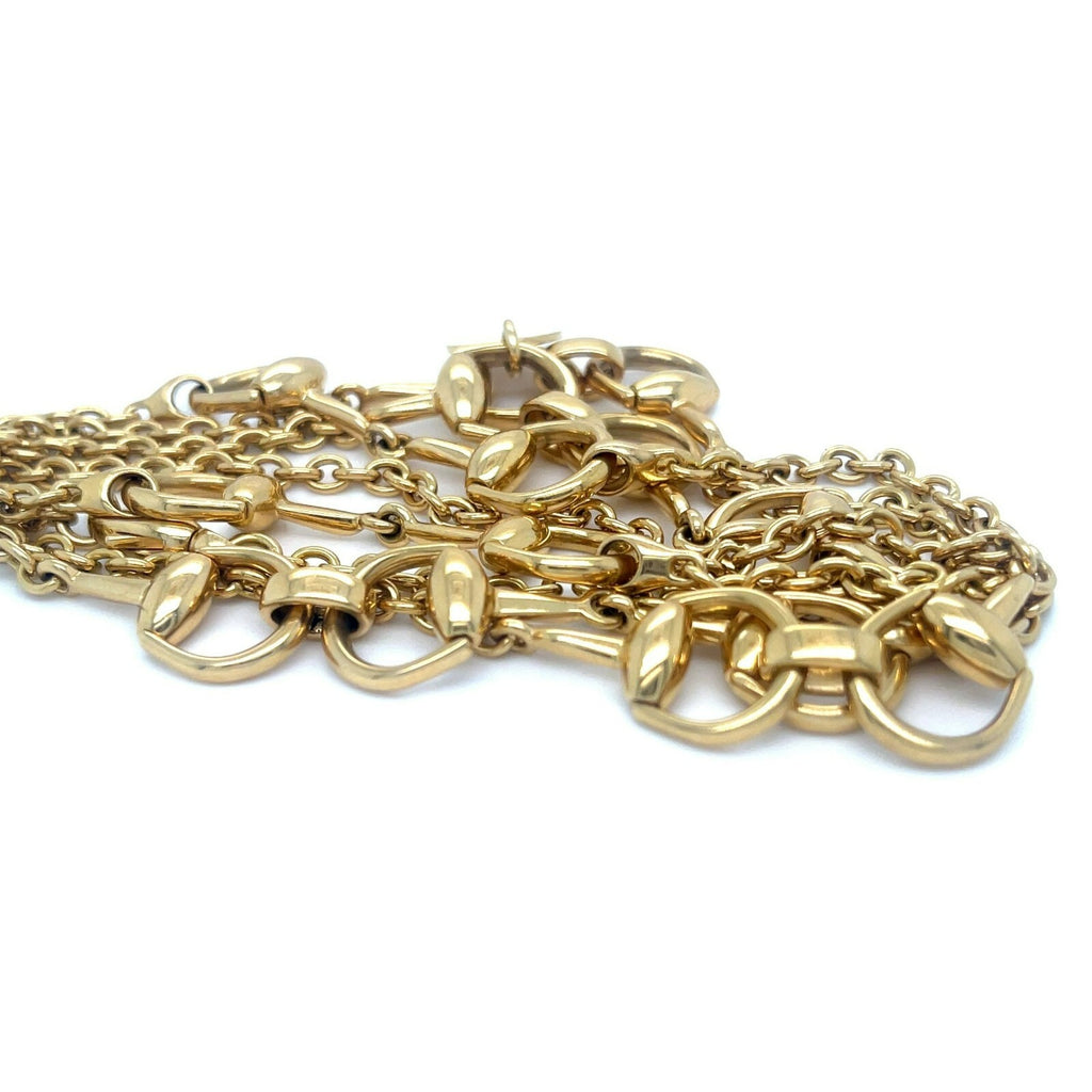 Gucci 18k Yellow Gold Horsebit Necklace 37.5" Gorgeous!