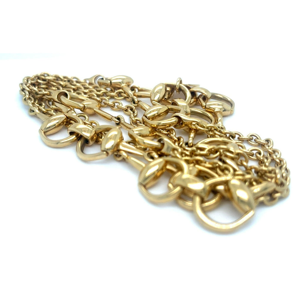 Gucci 18k Yellow Gold Horsebit Necklace 37.5" Gorgeous!
