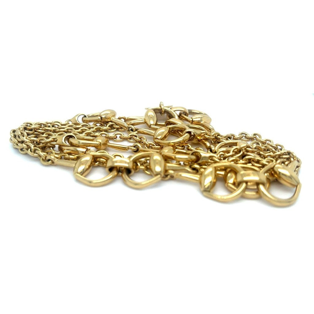 Gucci 18k Yellow Gold Horsebit Necklace 37.5" Gorgeous!
