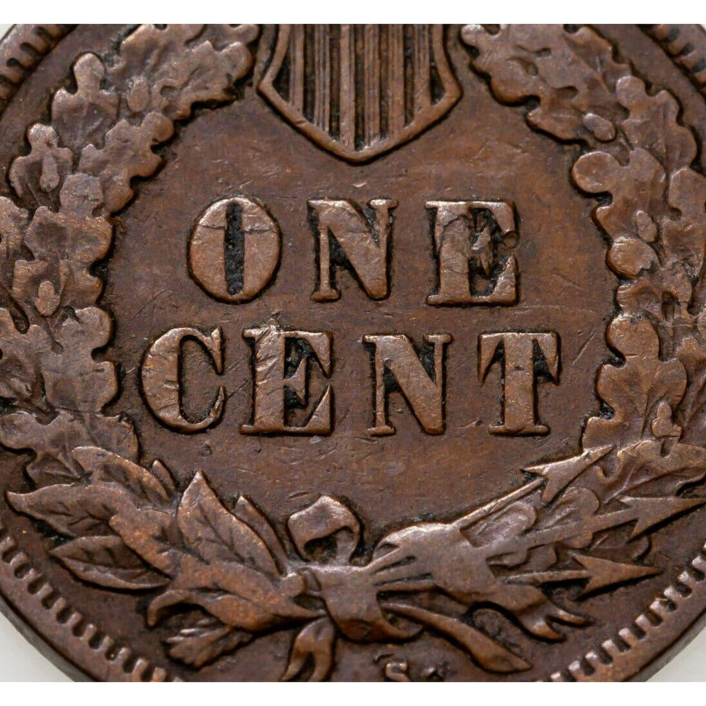 1908-S 1C Indian Cent in Fine Condition, All Brown Color, "LIBERTY" is Full