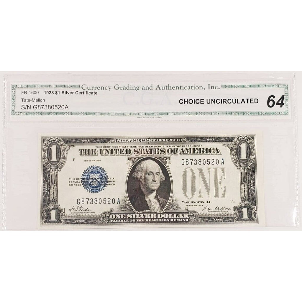1928 $1 Silver Certificate Funnyback Choice Uncirculated FR #1600