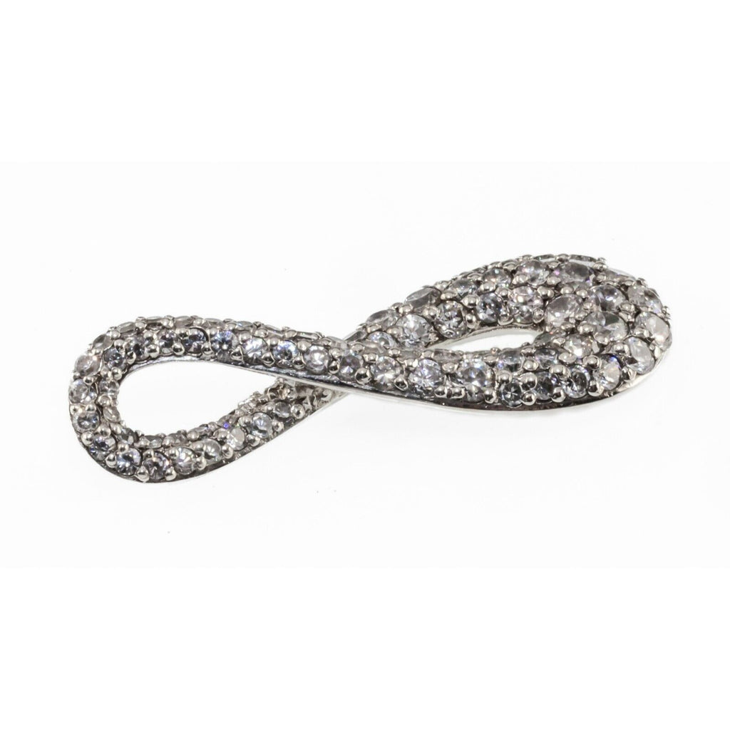 Agatha Paris Sterling Silver and Pave CZ Infinity Pendant No Chain