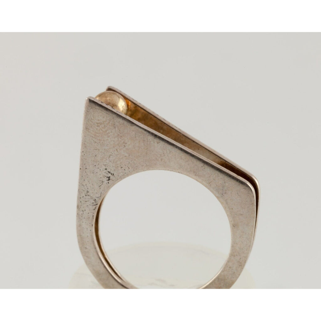 Geometric Split Shank Sterling Ring, Size 6.50