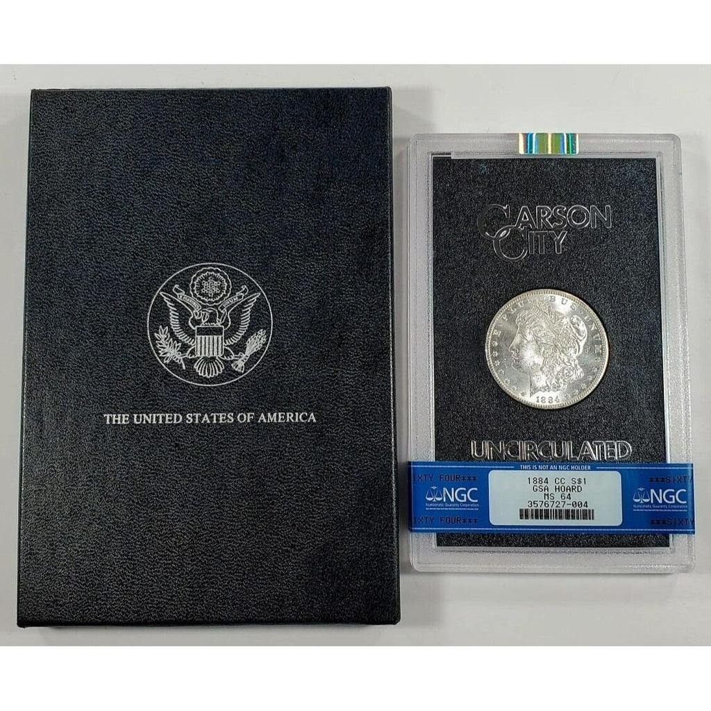 1884-CC $1 Silver Morgan Dollar GSA Holder NGC MS64 w/ Box and CoA