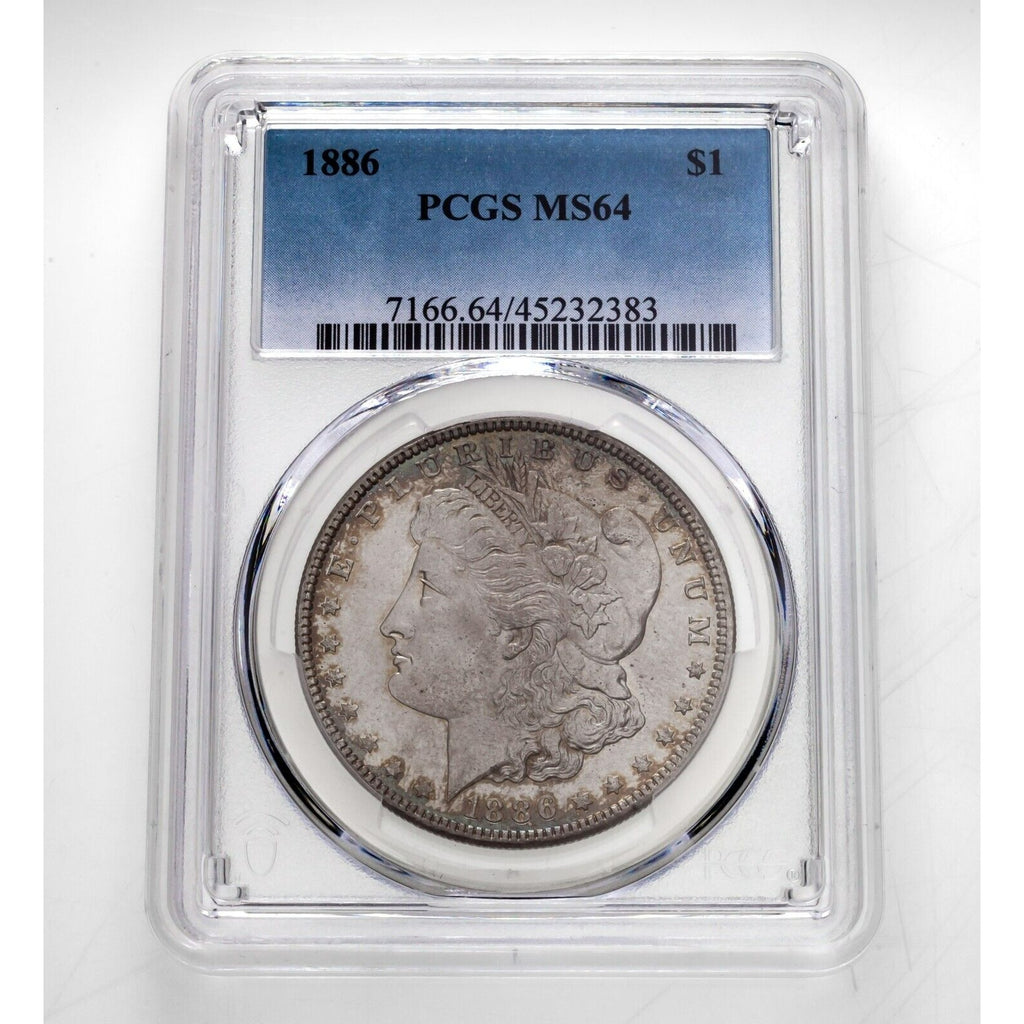 1886 $1 Morgan Dollar Graded By PCGS As MS64 Cool Reverse Toning!