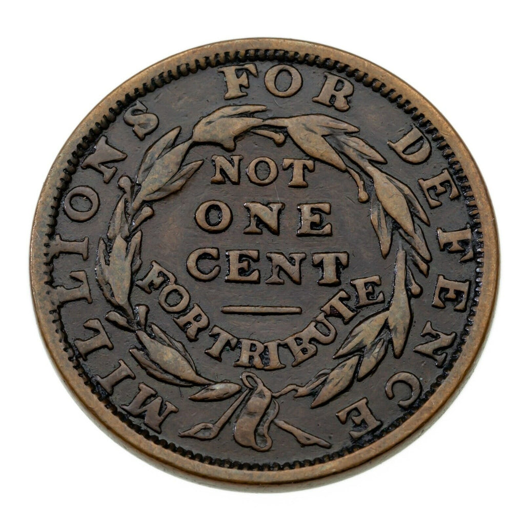 1841 Hard Times Token Not One Cent,  Millions For Defence, HT-58