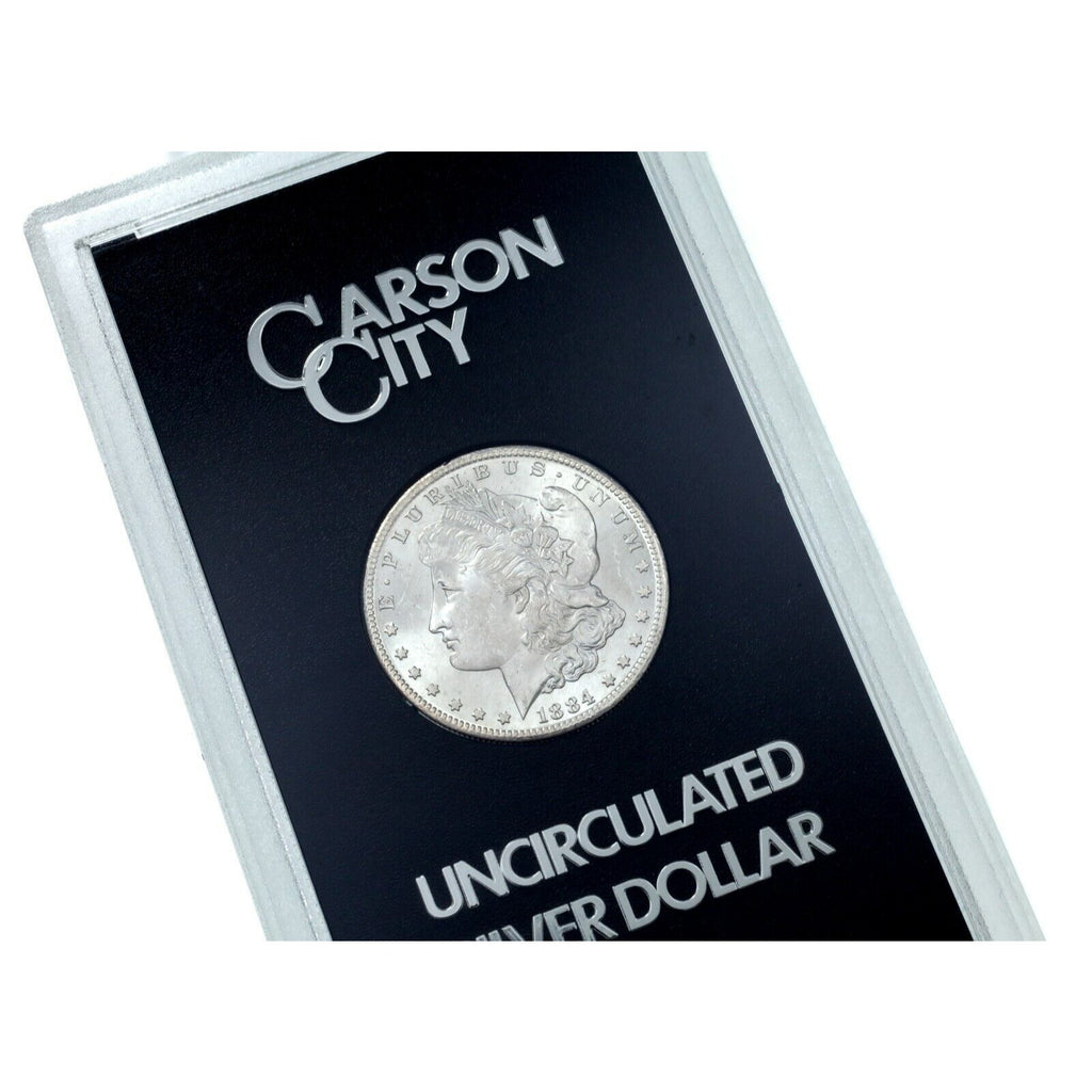 1884-CC $1 GSA Uncirculated Silver Morgan Dollar w/ Box and CoA, Great!