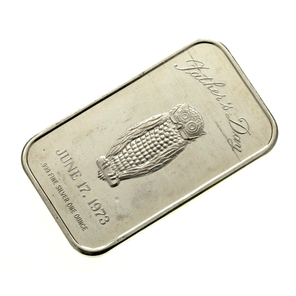 1973 FATHER’S DAY Silver Art Bar By MADISON Mint 1 oz. Pure (OWL)