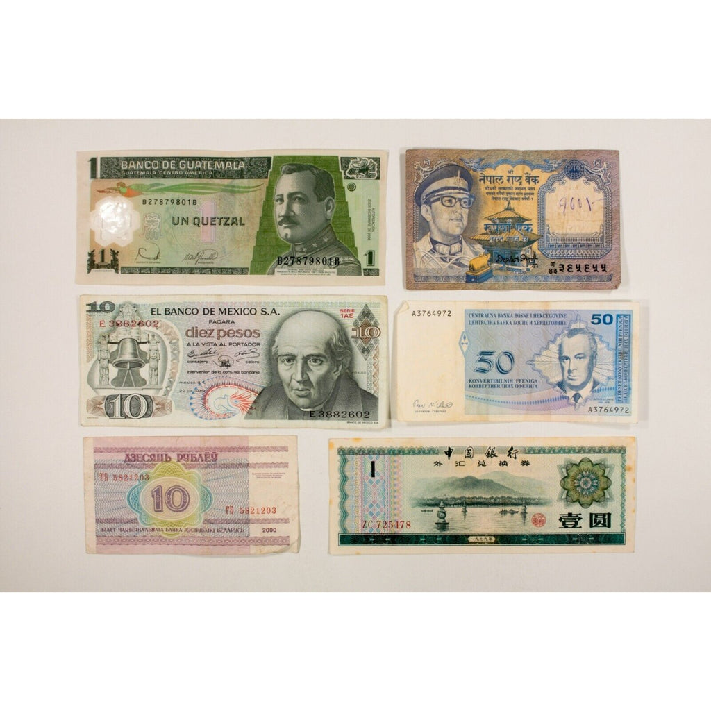 Miscellaneous World Notes. Europe, Asia, Central & South America. 50 Note Lot.