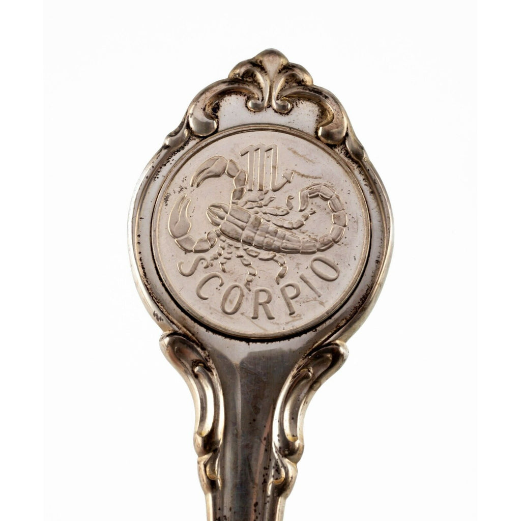Franklin Mint Sterling Silver Zodiac Demitasse Spoon Set w/ Case Gorgeous!