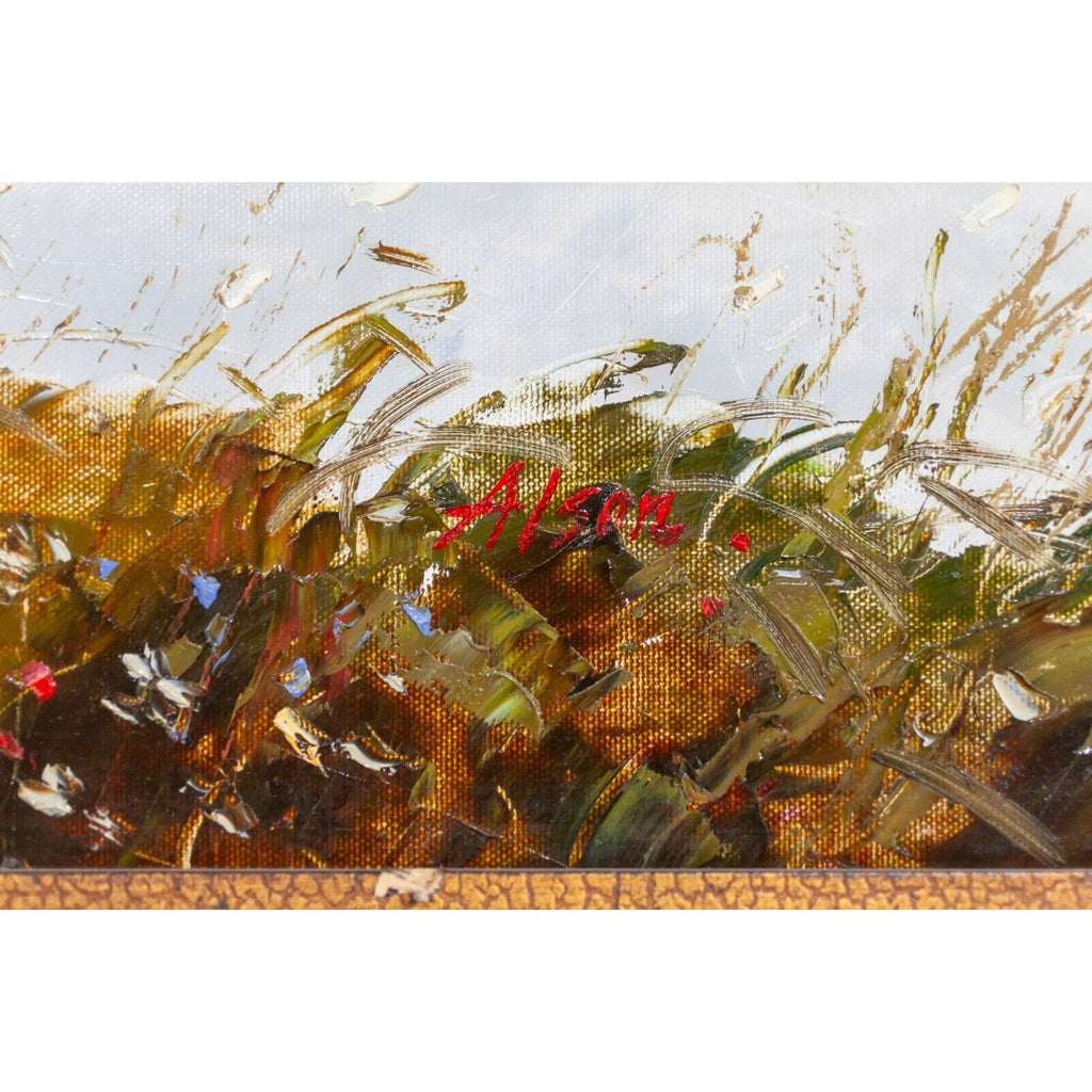 Untitled Landscape Framed Oil Painting signed Alson