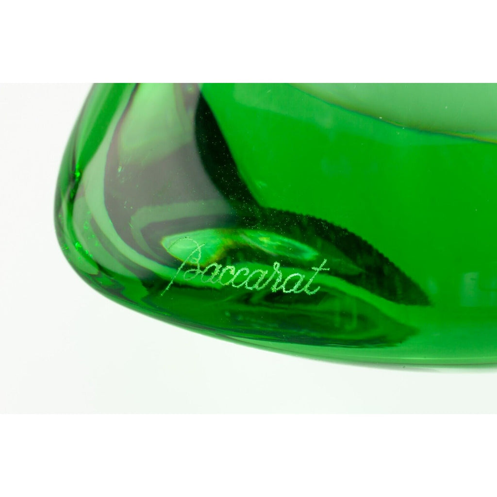 Baccarat Light Green Puffy Crystal Heart Paperweight 3"
