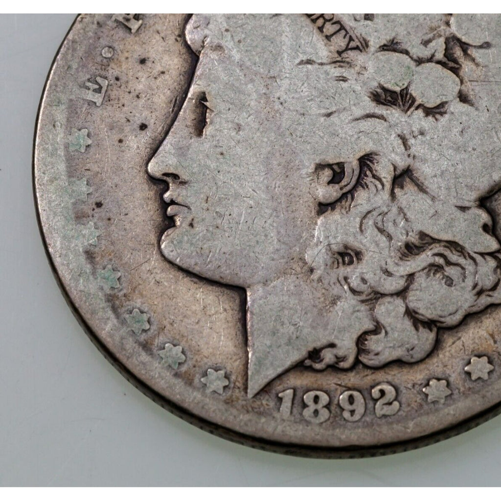 1892-CC $1 Silver Morgan Dollar in About Good AG Condition, Full Date, Clean MM